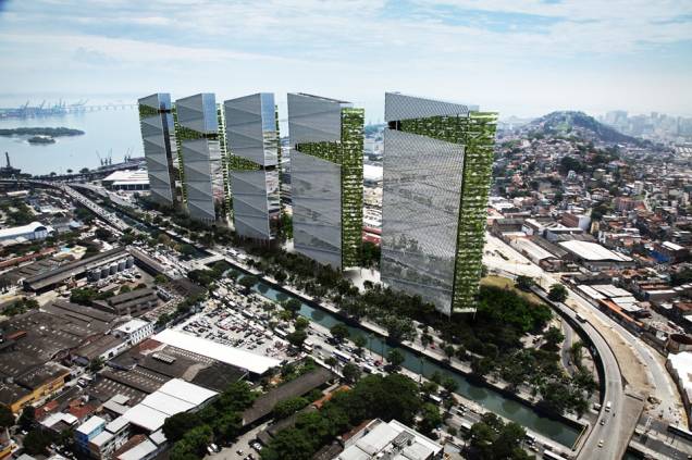 Projeto terá cinco torres de 150 metros de altura e 38 andares cada um.<br> Projeto terá cinco torres de 150 metros de altura e 38 andares cada um.<br>