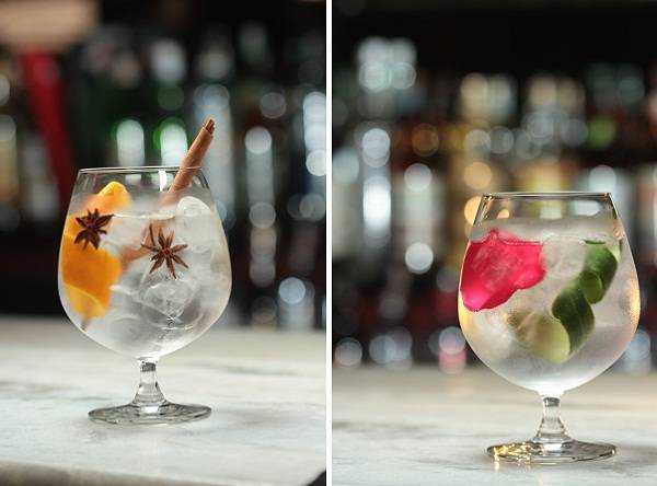 Destaque na carta de gin t&ocirc;nica da casa, o primeiro &eacute; uma mistura de gin, &aacute;gua t&ocirc;nica, bitter de grapefruit, twist de laranja, anis estrelado e canela em pau (R$ 23,00). J&aacute; o segundo &eacute; preparado com gin, &aacute;gua t&ocirc;nica, bitter burlesque, fina fatia de pepino<br>