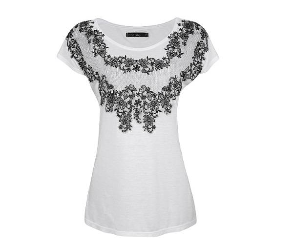 Blusa branca em chiffon com transpar&ecirc;ncia. R$ 39,90<br>