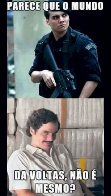Indicado ao Globo de Ouro, Wagner Moura brilhou no canal Netflix como Pablo Escobar. Na internet, virou motivo de zoação em um meme que brincava com suas encarnações do Capitão Nascimento e do traficante Indicado ao Globo de Ouro, Wagner Moura brilhou no canal Netflix como Pablo Escobar. Na internet, virou motivo de zoação em um meme que brincava com suas encarnações do Capitão Nascimento e do traficante