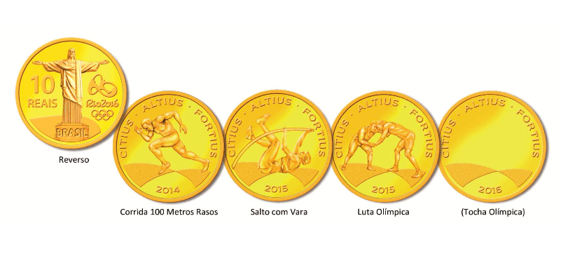 Moedas comemorativas dos Jogos Rio 2016 Moedas comemorativas dos Jogos Rio 2016