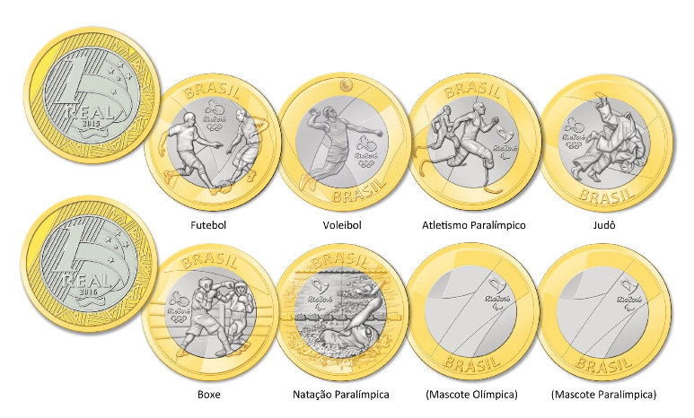 Moedas comemorativas dos Jogos Rio 2016 Moedas comemorativas dos Jogos Rio 2016