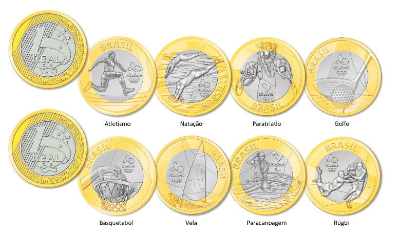 Moedas comemorativas dos Jogos Rio 2016 Moedas comemorativas dos Jogos Rio 2016