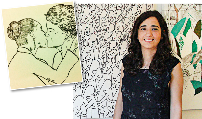 Artista Cela Luz vende beijo entre Dilma e Marina