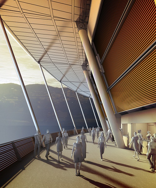 Projeto do centro de t&ecirc;nis dos Jogos Ol&iacute;mpicos.<br>