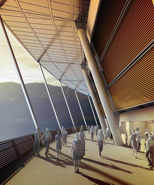 Projeto do centro de t&ecirc;nis dos Jogos Ol&iacute;mpicos.<br>