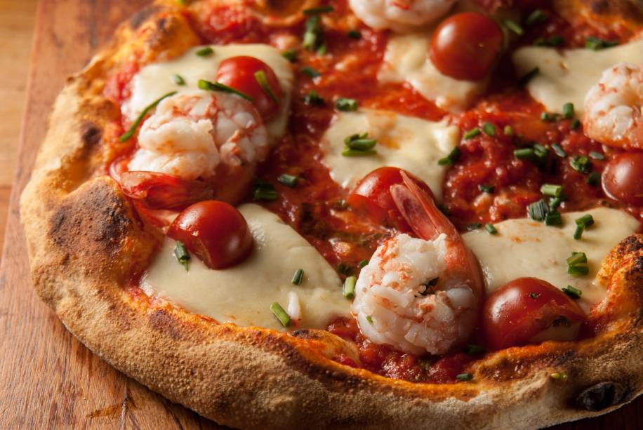 Pizza de camarão Pizza de camarão