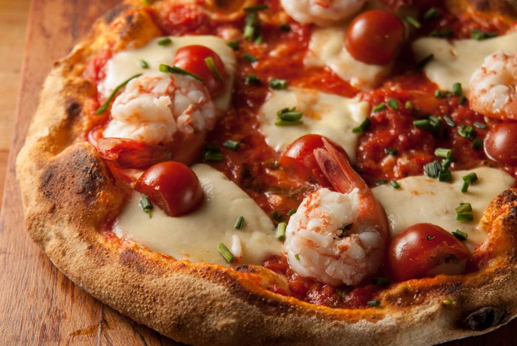 Pizza de camarão Pizza de camarão