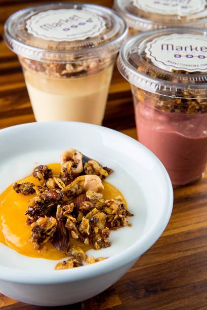 Iogurte com manga e granola (R$ 10,00): na lista de sobremesas servidas no copo