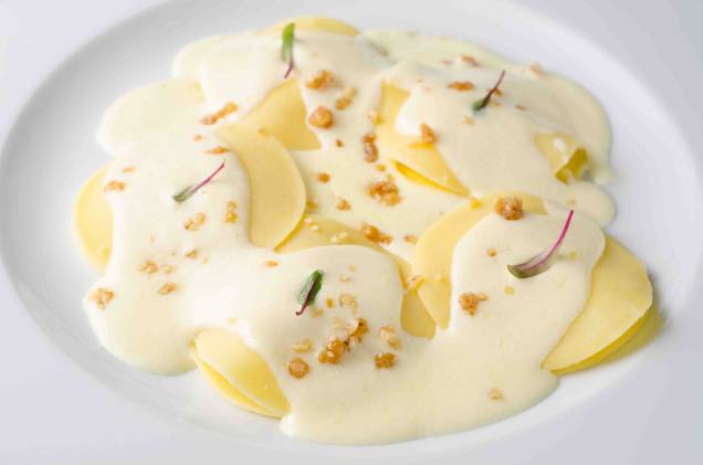 Ravióli de burrata: prato do Cota 200 Ravióli de burrata: prato do Cota 200