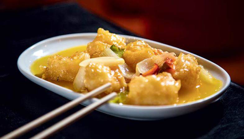 Mr. Lam's prawns: famoso prato da casa Mr. Lam's prawns: famoso prato da casa