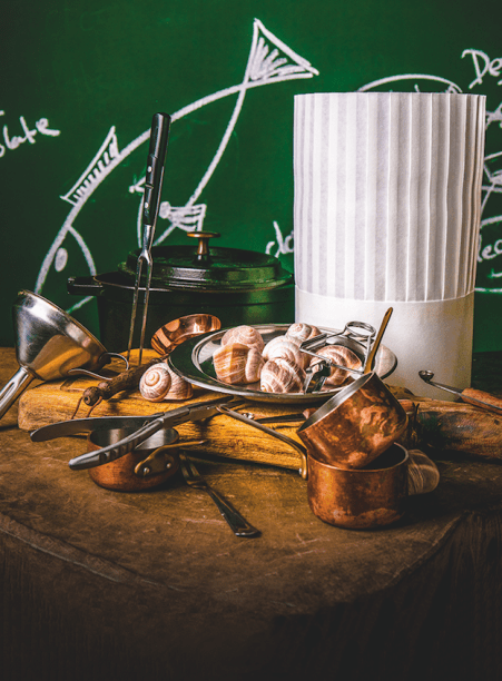 Escargots em manteiga de alho e salsa Escargots em manteiga de alho e salsa