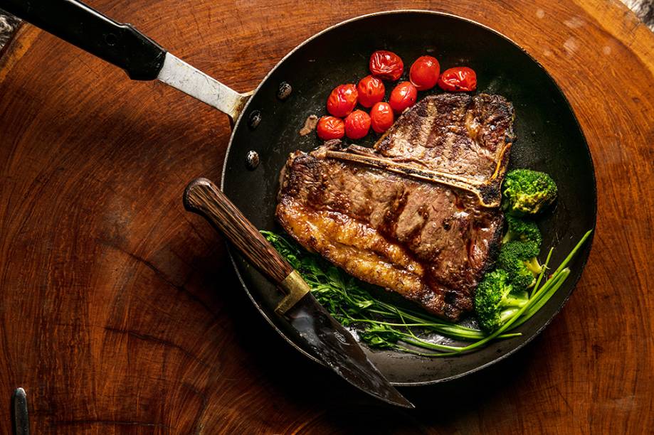 T-bone: uma das estrelas do cardápio do Giuseppe Grill T-bone: uma das estrelas do cardápio do Giuseppe Grill