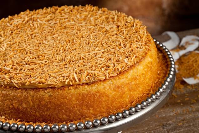 Torta de tapioca com doce de leite Torta de tapioca com doce de leite