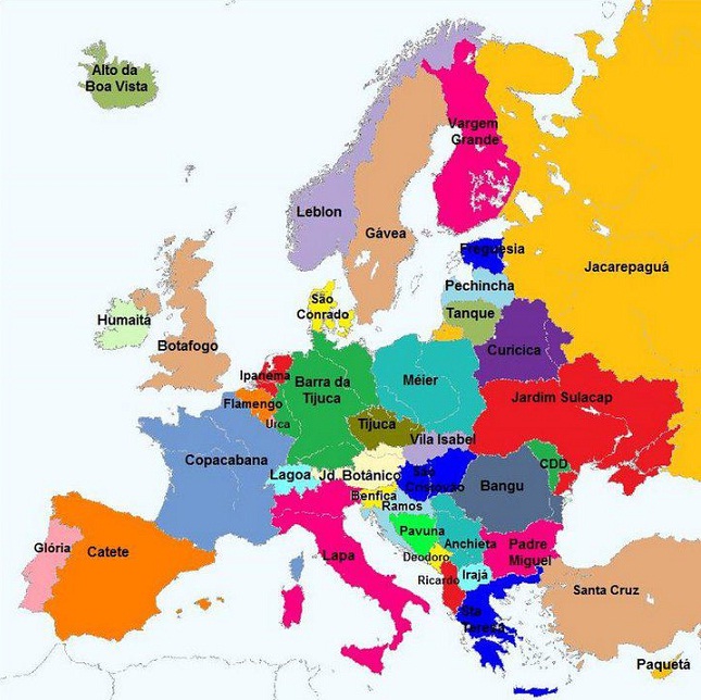 A Europa é aqui: mapa transformou o Rio no continente europeu