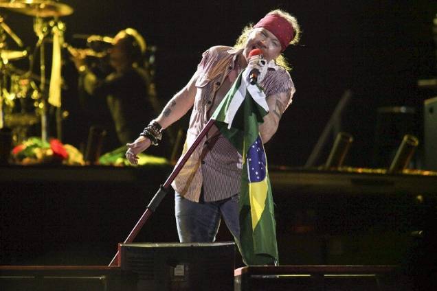 Axl Rose, da banda Guns and Roses, em seu segundo Rock in Rio. A banda tamb&eacute;m toca na edi&ccedil;&atilde;o atual do festival<br>