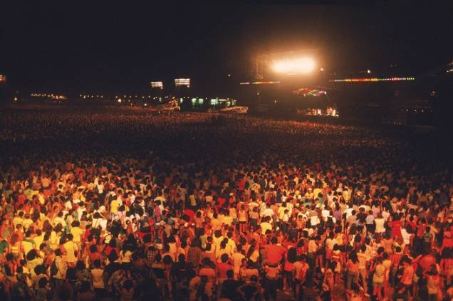 Vista a&eacute;rea da primeira edi&ccedil;&atilde;o do Rock in Rio<br>