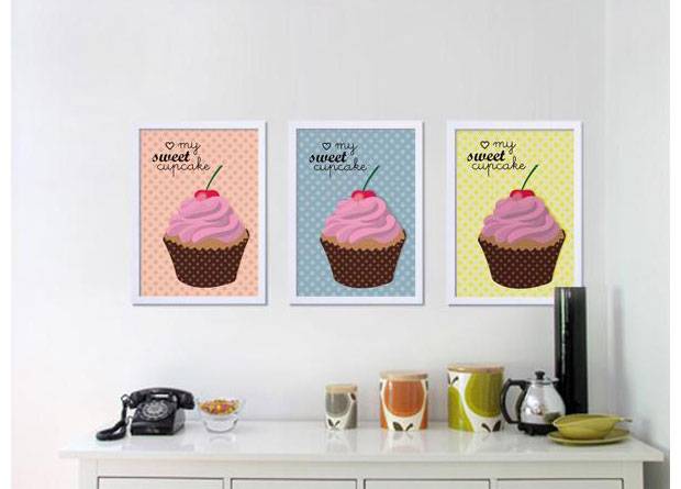 Conjunto de p&ocirc;steres bacanas para decorar a cozinha<br>