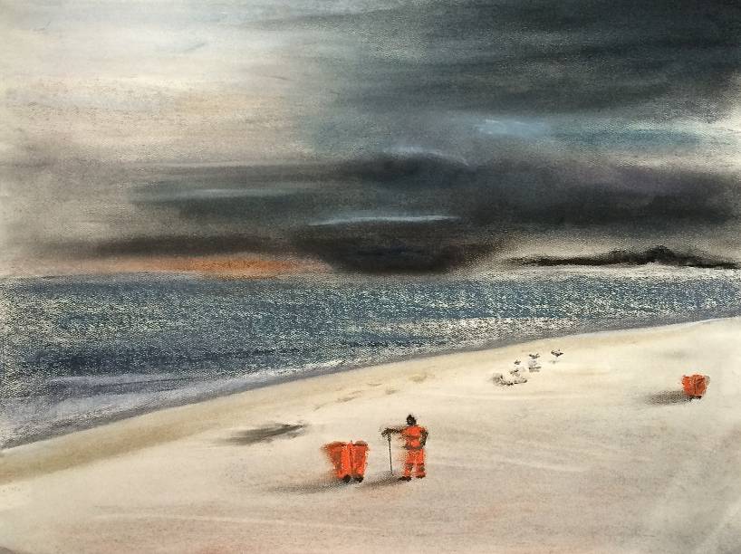 Temporal no Rio de Janeiro: ilustração presente no livro do artista Temporal no Rio de Janeiro: ilustração presente no livro do artista