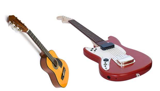 Gosta de m&uacute;sica? Toque um instrumento, mesmo que for aqueles viol&otilde;es de madeira! Isso era v&aacute;lido at&eacute; 2005, quando surgiu o jogo de videogame Guitar Hero, controlado por uma guitarra de pl&aacute;stico. Desde ent&atilde;o, os pequenos se tornam m&uacute;sicos sem nem ver um in<br>