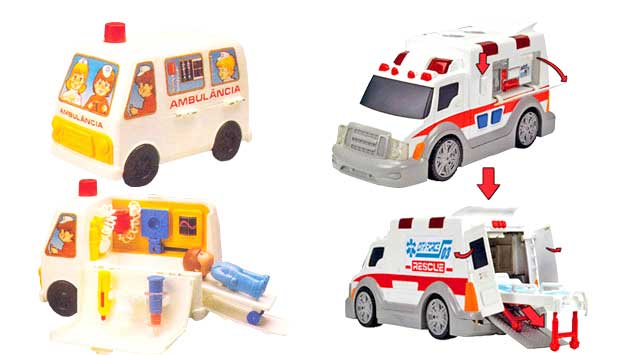 O primeiro brinquedo de médico foi a Ambulância do Dr. Saratudo, lançada em 1985, pela Estrela. Era um furgão com um consultório dentro, com direito a paciente, seringa, gesso e máquina de raio X. Desde então, surgiram vários brinquedos sobre a atividade<br> O primeiro brinquedo de médico foi a Ambulância do Dr. Saratudo, lançada em 1985, pela Estrela. Era um furgão com um consultório dentro, com direito a paciente, seringa, gesso e máquina de raio X. Desde então, surgiram vários brinquedos sobre a atividade<br>