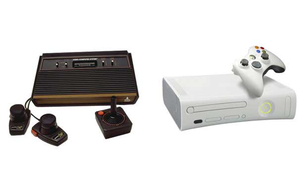 O videogame Atari foi lançado em 1977 nos Estados Unidos e foi o primeiro com cartuchos, o que permitia jogar centenas de jogos. Pac Man ou Space Invaders foram alguns dos jogos que ele consagrou. Mas cartuchos já são coisa do passado. Hoje o Xbox 360, da<br> O videogame Atari foi lançado em 1977 nos Estados Unidos e foi o primeiro com cartuchos, o que permitia jogar centenas de jogos. Pac Man ou Space Invaders foram alguns dos jogos que ele consagrou. Mas cartuchos já são coisa do passado. Hoje o Xbox 360, da<br>