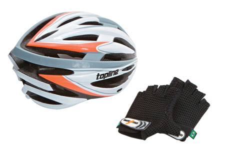 Capacete, R$ 149,99, e luva, R$ 39,99. F&iacute;sico&Forma, Shopping Rio Sul, 2275-7758.<br>