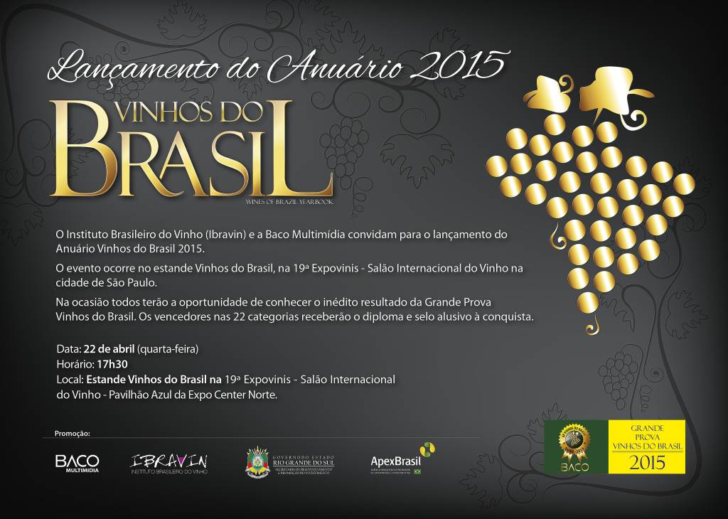Lançamento do Anuário Vinhos do Brasil 2015 e resultados Grande Prova