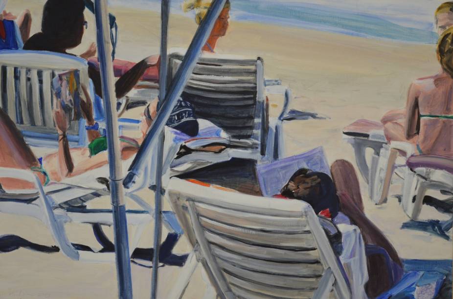 The Sunbathers: óleo sobre linho de 2013
