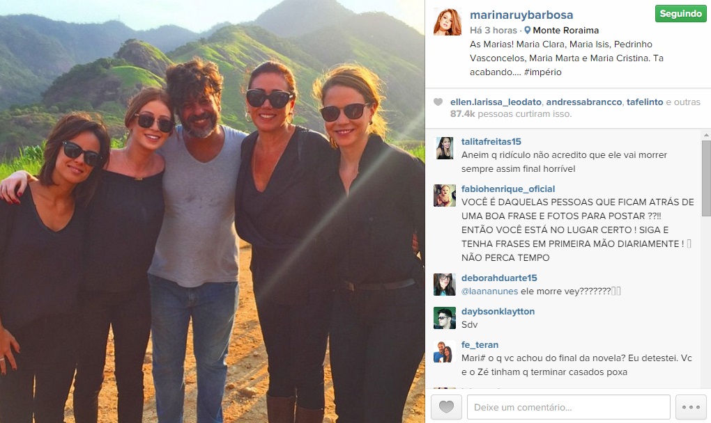 Marina Ruy Barbosa pode ter revelado final de Império, sem querer, através de uma foto e irrita fãs da novela