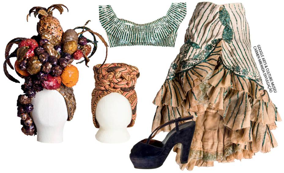 Museu Carmen Miranda: os turbantes da cantora fizeram sucesso estrondoso nos Estados Unidos no per&iacute;odo da II Guerra Mundial, quando havia escassez de xampus e outros produtos para cuidar dos cabelos