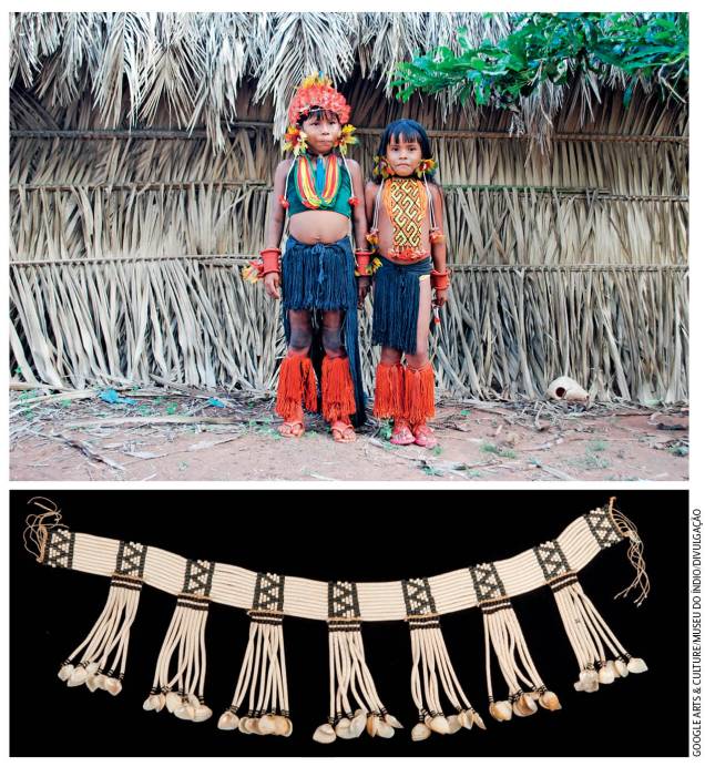 Museu do Índio: a história e o misticismo das miçangas foram resgatados pela antropóloga Elsje Lagrou. Para o povo wayana, as contas que enfeitam o corpo são sagradas, e teriam sua origem nas fezes do japu, um pássaro Museu do Índio: a história e o misticismo das miçangas foram resgatados pela antropóloga Elsje Lagrou. Para o povo wayana, as contas que enfeitam o corpo são sagradas, e teriam sua origem nas fezes do japu, um pássaro