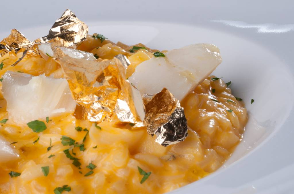 Risoto de abóbora e bacalhau com folha de ouro_3