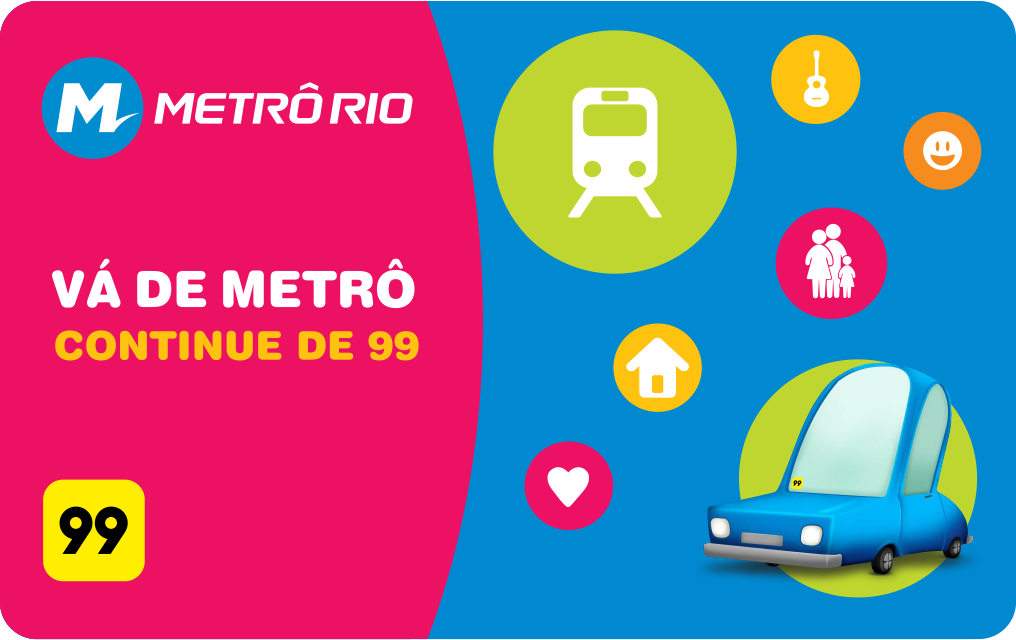 Metrô e 99 lançam cartão com descontos para os dois transportes