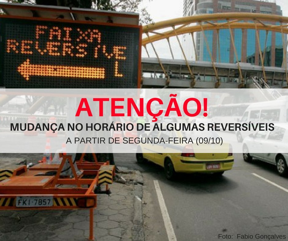 CET-Rio reduz horário de cinco faixas reversíveis