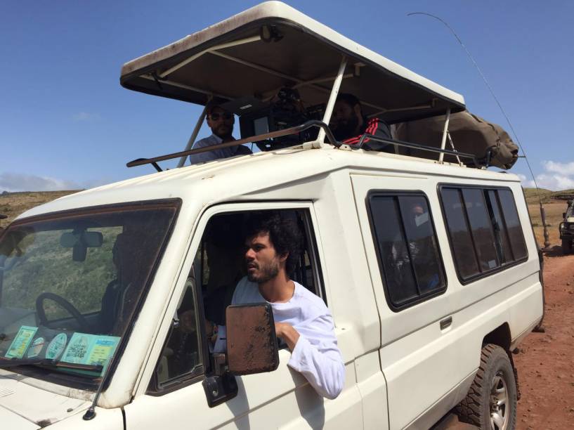 Barbosa ao volante de um dos carros usados na viagem Barbosa ao volante de um dos carros usados na viagem