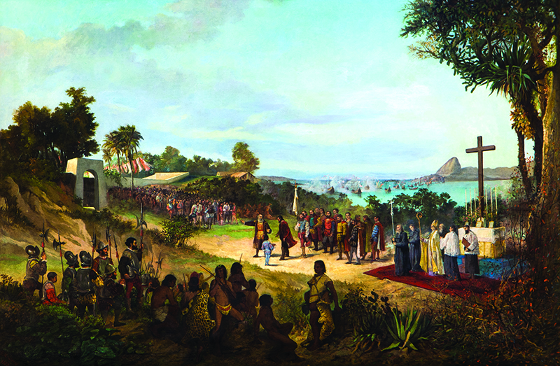 Pintura retrata Morro do Castelo no século XVI