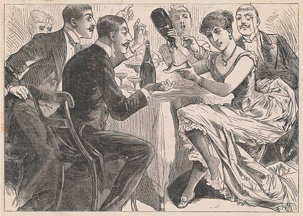 Champagne servido no sapato das damas