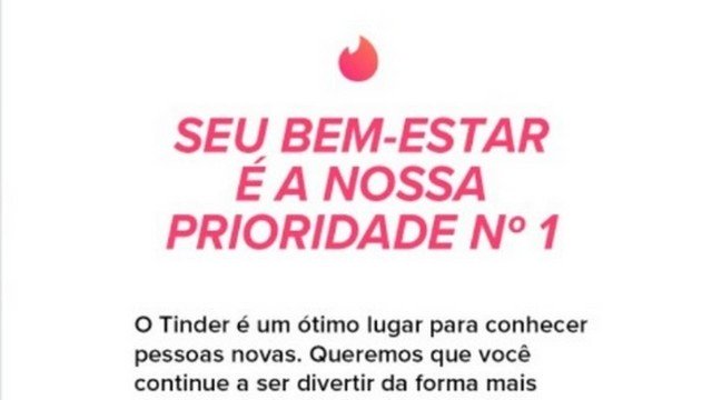 Tinder alerta usuários sobre Coronavírus