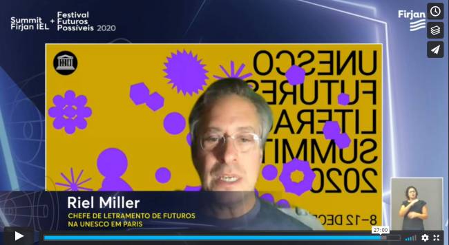 Riel Miller chefe de Letramento de Futuros na Unesco Riel Miller chefe de Letramento de Futuros na Unesco, em palestra na Casa Firjan