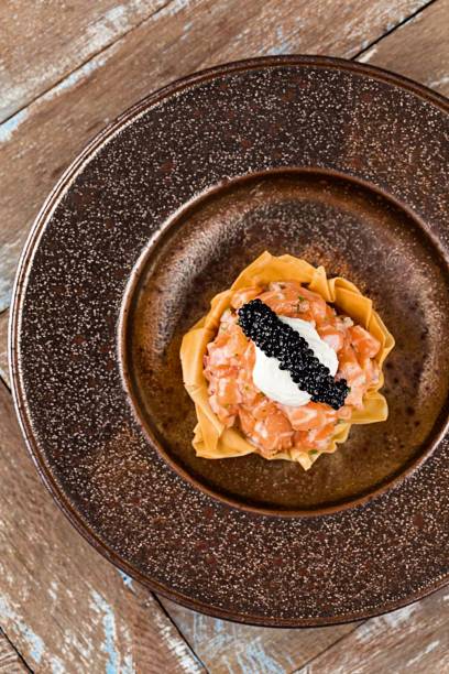 Oia: tartare de salmão Oia: tartare de salmão