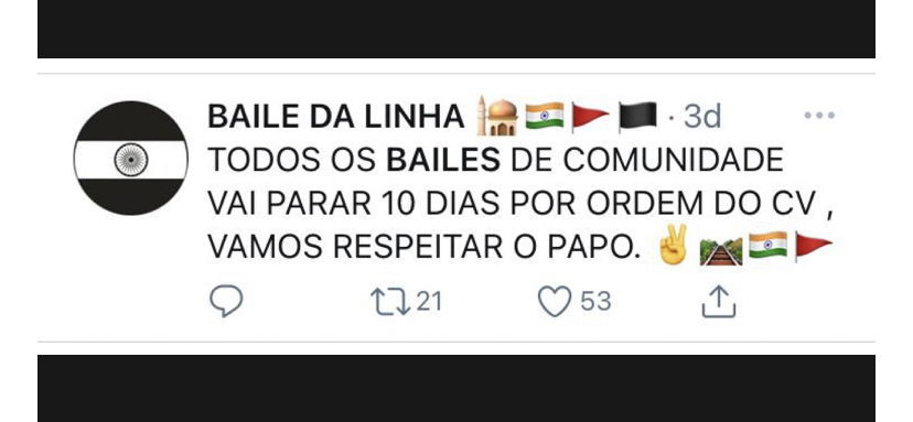 Coronavírus: trafico proíbe bailes funk nas favelas do Rio
