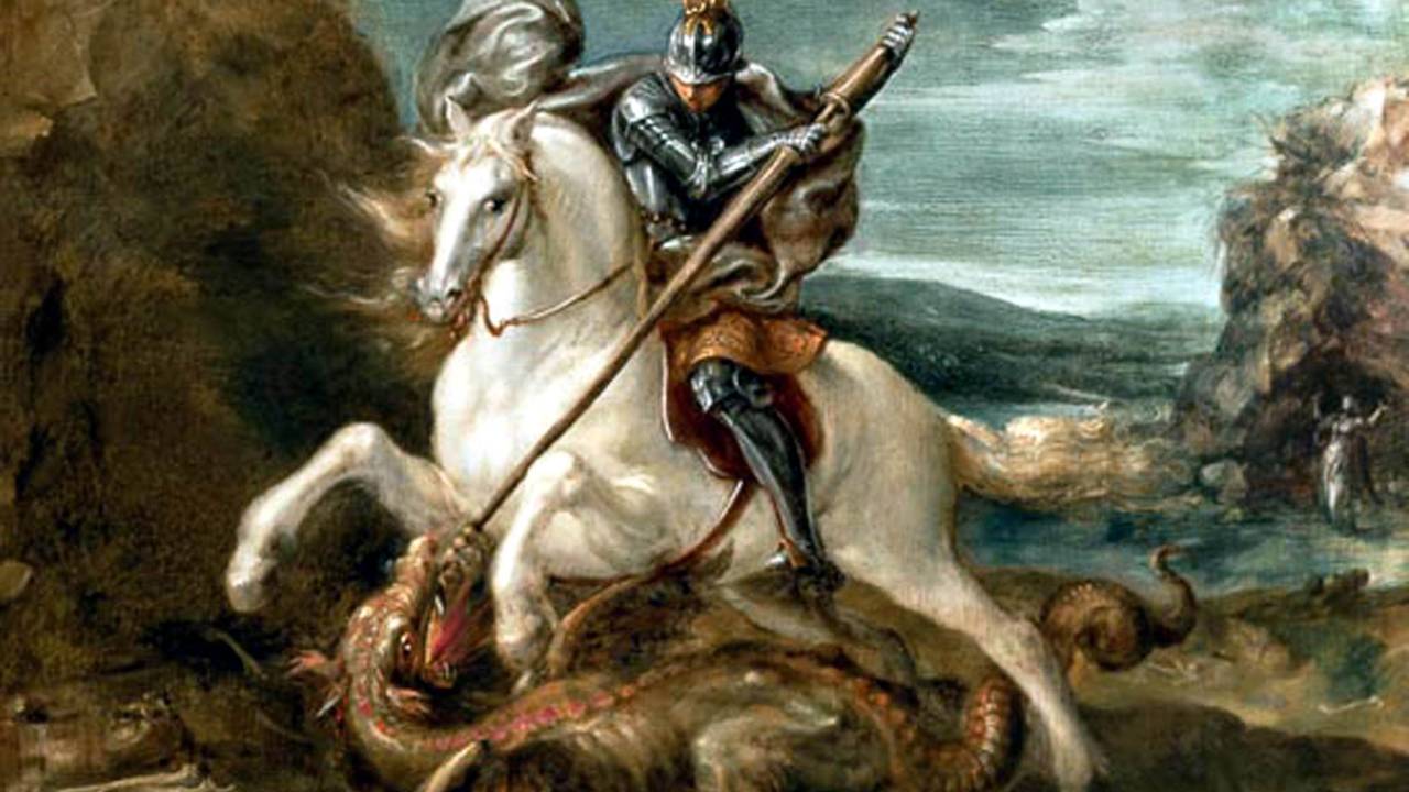 Ilustração de São Jorge guerreiro