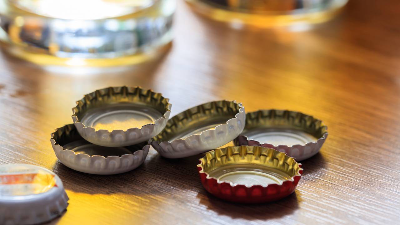 Tampinhas de garrafa de cerveja