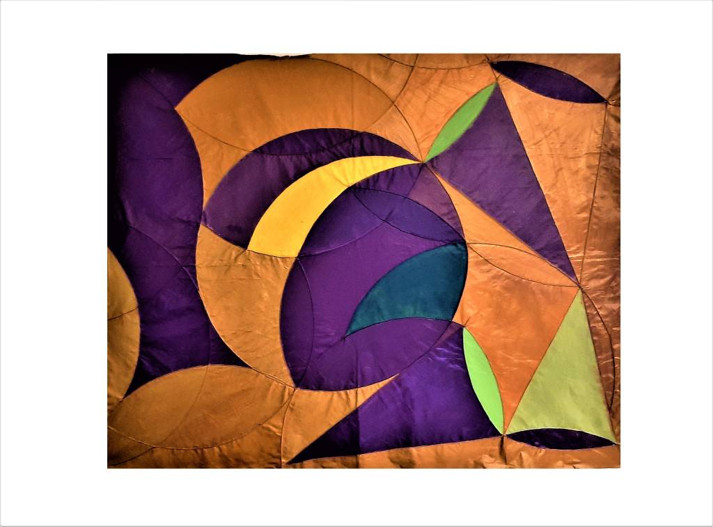 Mario Camargo Obra de Mário Camargo em tons de laranja, verde e roxo. Abstrata