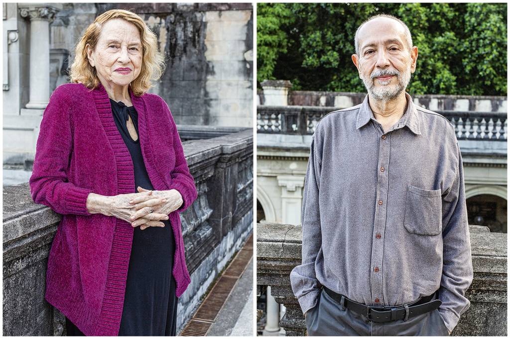 Anna_Bella_Geiger_9479.jpg Os professores Anna Bella Geiger e Fernando Cocchiarale (à dir.): adaptação às aulas remotas -