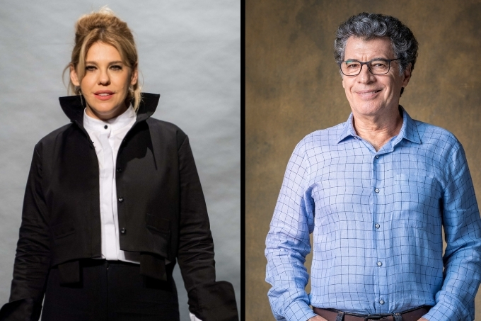 Montagem de fotos de Barbara Paz e Paulo Betti