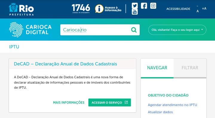 Golpe: prefeitura do Rio alerta sobre site falso para pagamento do IPTU