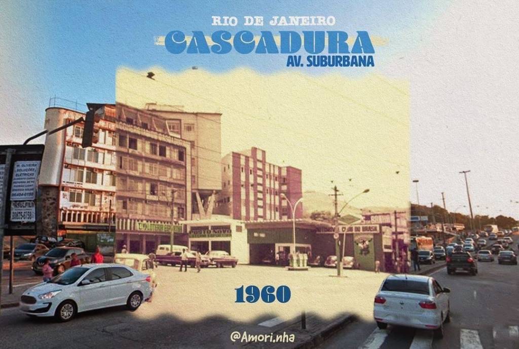 Releitura Cascadura colagem de fotos da Avenida Suburbana, Zona Norte