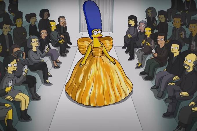 Marge Simpson na Balenciaga Semana de Moda de Paris